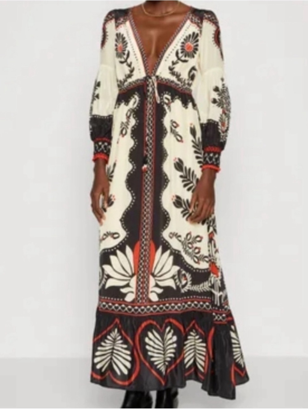 Caroline Constas satin long sleeve passion scarf maxi dress - Picture 2 of 10